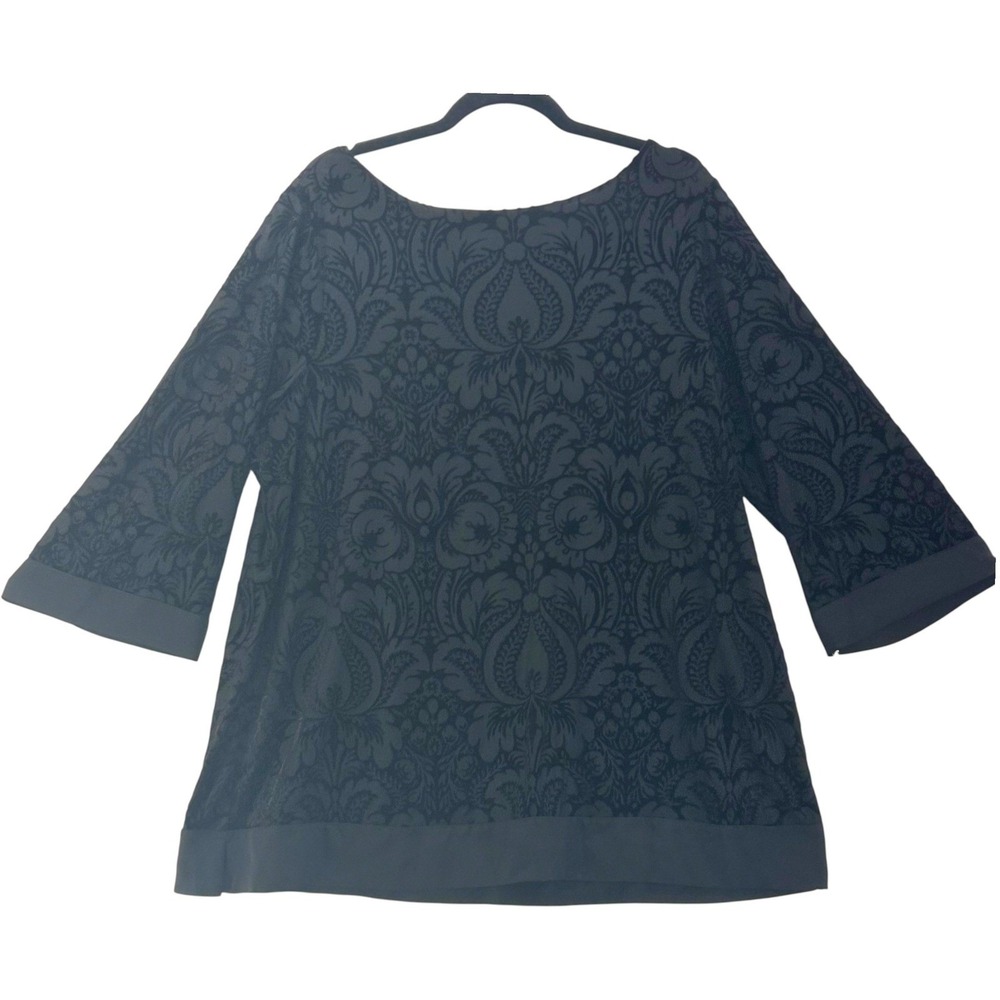 Charter Club Tunic‎ Top Black 3X